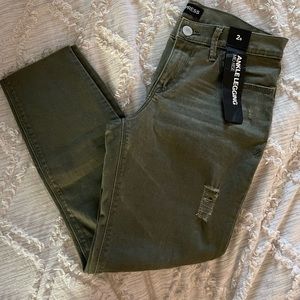 Express olive ankle jeans